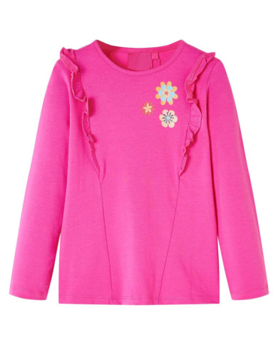 T-shirt enfants à manches longues rose foncé 116 | Mobilier & Déco
