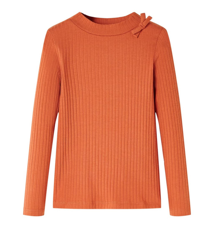 T-shirt enfants à manches longues orange brûlé 116 | Mobilier & Déco