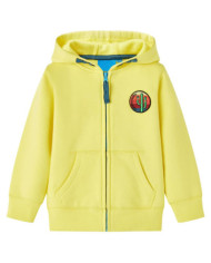 Sweat-shirt à capuche et fermeture éclair pour enfants jaune clair 92 | Mobilier & Déco