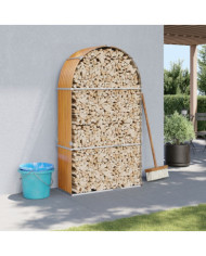 Porte-bûches marron clair 120x45x210 cm acier galvanisé | Mobilier & Déco