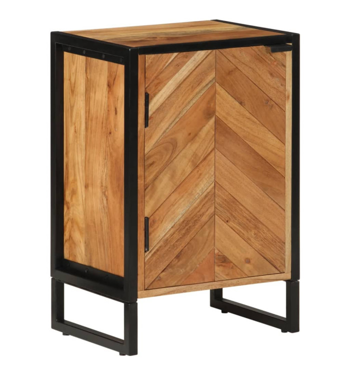 Armoire de salle de bain bois massif d'acacia et fer | Mobilier & Déco