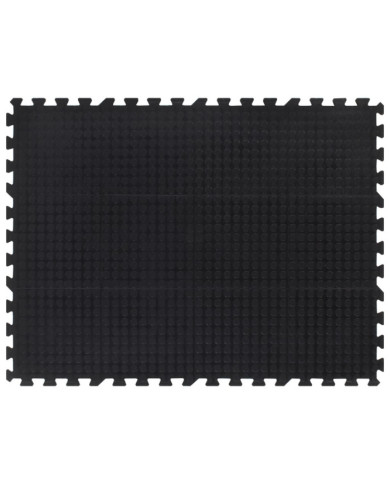 Carreau de sol en caoutchouc noir 12 mm 90x120 cm | Mobilier & Déco