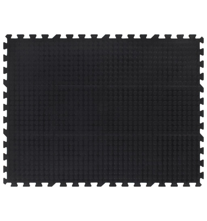 Carreau de sol en caoutchouc noir 12 mm 90x120 cm | Mobilier & Déco