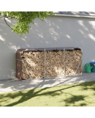 Porte-bûches marron 234x45x100 cm acier galvanisé | Mobilier & Déco