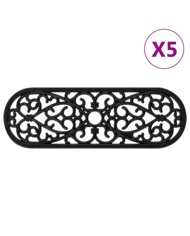Marches d'escalier 5 pcs 25x75 cm caoutchouc | Mobilier & Déco