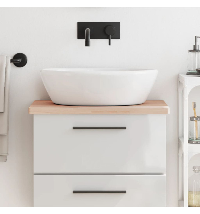 Comptoir de salle de bain 60x40x2,5 cm bois massif de hêtre | Mobilier & Déco