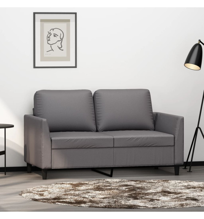 Canapé à 2 places Gris 120 cm Similicuir | Mobilier & Déco