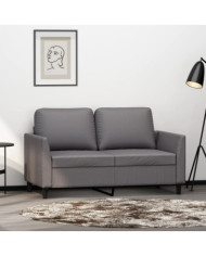 Canapé à 2 places Gris 120 cm Similicuir | Mobilier & Déco