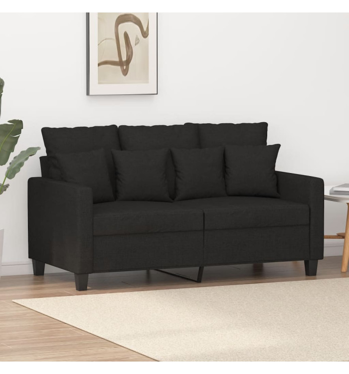 Canapé à 2 places Noir 120 cm Tissu | Mobilier & Déco
