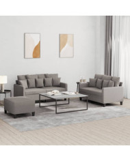 Ensemble de canapés 3 pcs avec coussins Taupe Tissu | Mobilier & Déco