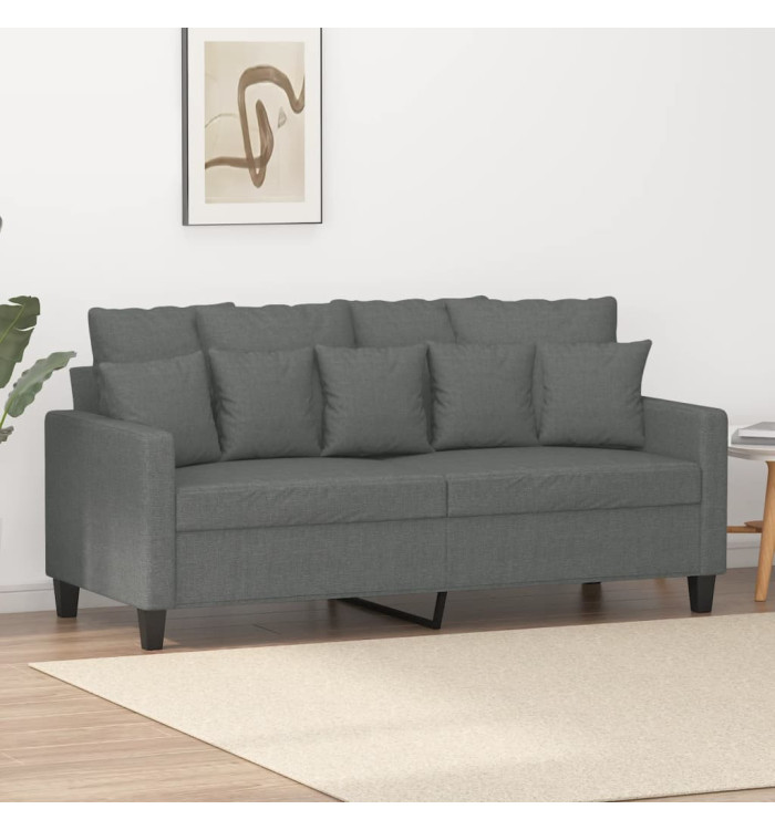 Canapé à 2 places Gris foncé 140 cm Tissu | Mobilier & Déco