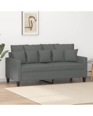 Canapé à 2 places Gris foncé 140 cm Tissu | Mobilier & Déco