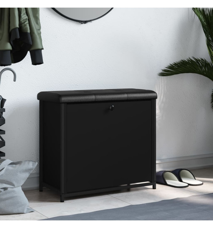 Banc à chaussures avec tiroir rabattable noir 62x32x56 cm | Mobilier & Déco