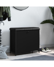 Banc à chaussures avec tiroir rabattable noir 62x32x56 cm | Mobilier & Déco
