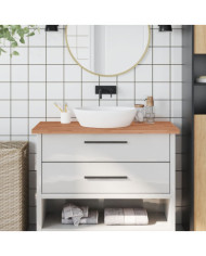 Comptoir de salle de bain 100x50x2,5 cm bois massif de hêtre | Mobilier & Déco
