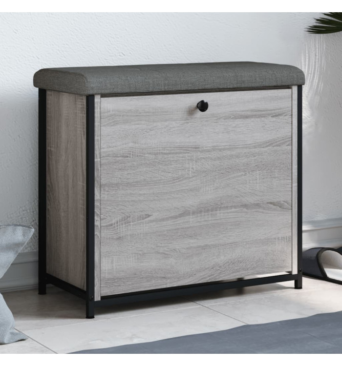 Banc à chaussures tiroir rabattable sonoma gris 62x32x56 cm | Mobilier & Déco