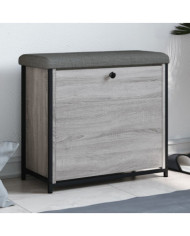 Banc à chaussures tiroir rabattable sonoma gris 62x32x56 cm | Mobilier & Déco