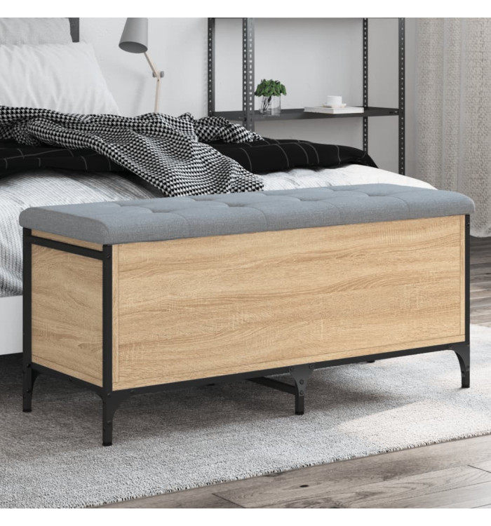 Banc de rangement chêne sonoma 102x42x45 cm bois d'ingénierie | Mobilier & Déco