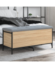 Banc de rangement chêne sonoma 102x42x45 cm bois d'ingénierie | Mobilier & Déco