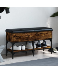 Banc à chaussures chêne fumé 82x32x45 cm bois d'ingénierie | Mobilier & Déco