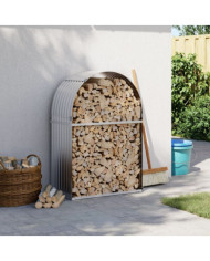 Porte-bûches argenté 80x45x120 cm acier galvanisé | Mobilier & Déco