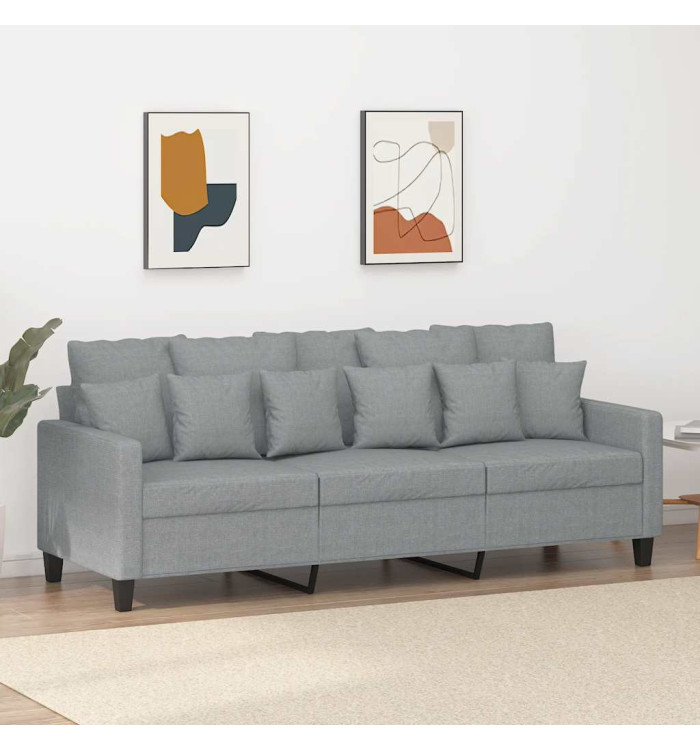 Canapé à 3 places Gris clair 180 cm Tissu | Mobilier & Déco