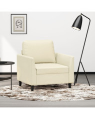 Fauteuil Crème 60 cm Similicuir | Mobilier & Déco