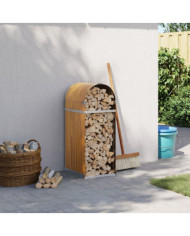 Porte-bûches marron clair 40x45x100 cm acier galvanisé | Mobilier & Déco
