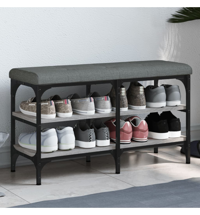 Banc à chaussures sonoma gris 82x32x47 cm Bois d'ingénierie | Mobilier & Déco