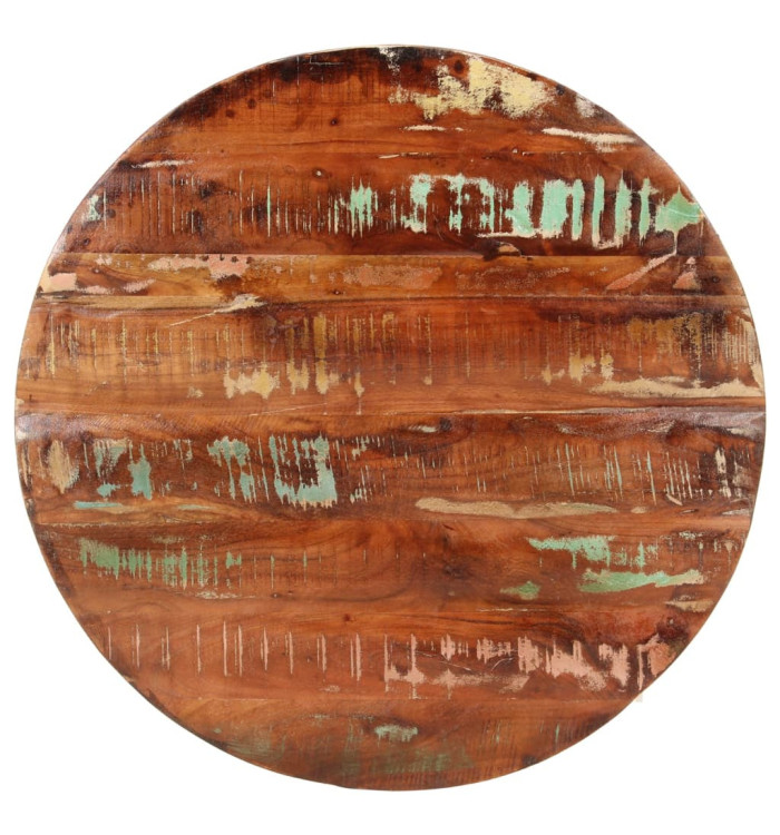 Dessus de table Ø 70x3,8 cm rond bois massif de récupération | Mobilier & Déco