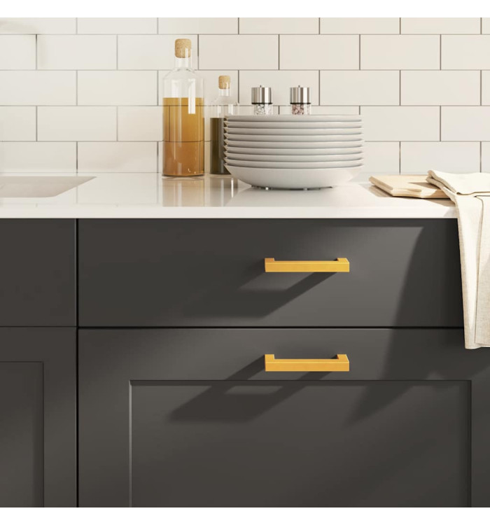 Poignées d'armoire 10 pcs doré 96 mm acier inoxydable | Mobilier & Déco