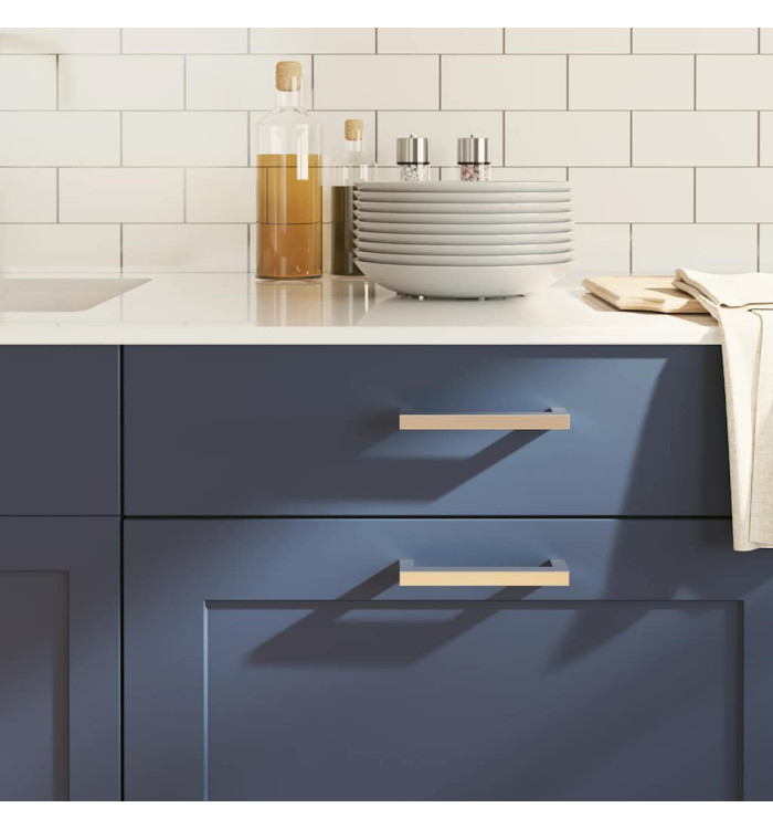 Poignées d'armoire 10 pcs argenté 128 mm acier inoxydable | Mobilier & Déco