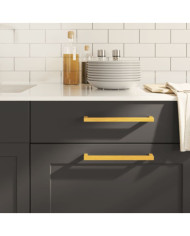 Poignées d'armoire 10 pcs doré 224 mm acier inoxydable | Mobilier & Déco