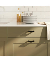 Poignées d'armoire 10 pcs noir 64 mm acier inoxydable | Mobilier & Déco