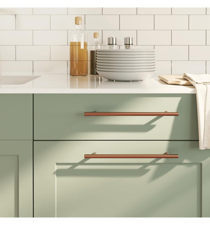 Poignées d'armoire 5 pcs bronze 224 mm acier inoxydable | Mobilier & Déco