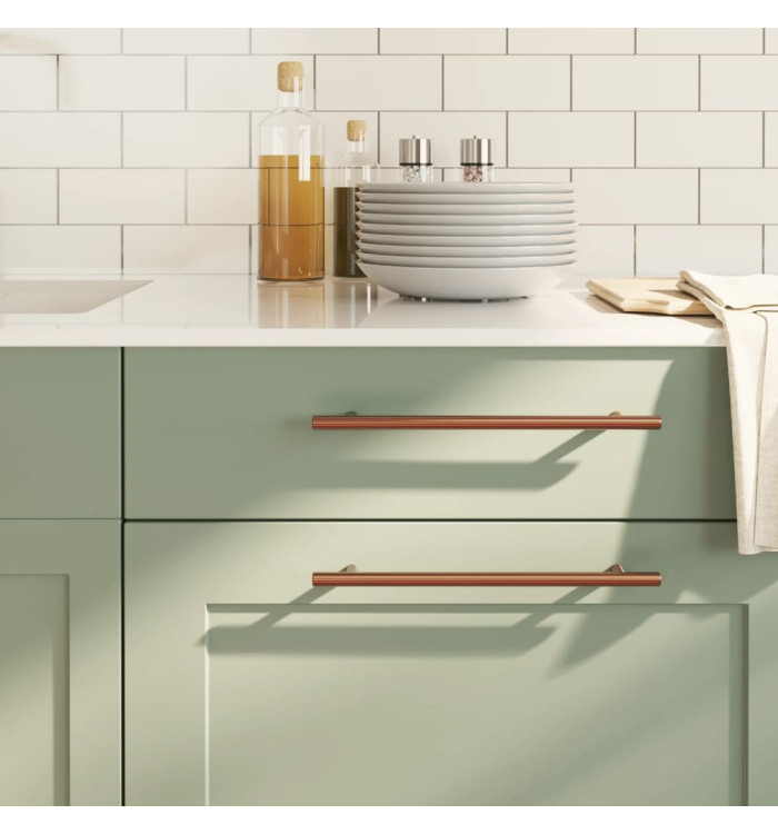 Poignées d'armoire 10 pcs bronze 224 mm acier inoxydable | Mobilier & Déco