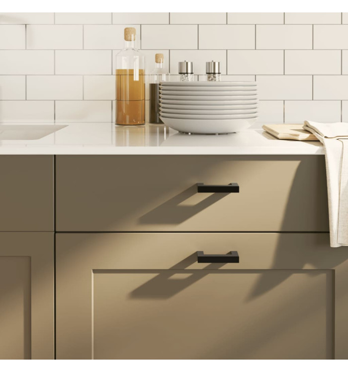 Poignées d'armoire 20 pcs noir 64 mm acier inoxydable | Mobilier & Déco