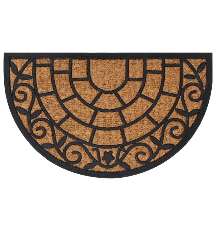 Tapis de porte demi-rond 45x75 cm caoutchouc et fibre de coco | Mobilier & Déco