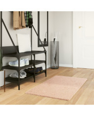 Tapis HUARTE à poils courts doux lavable rouge clair 60x110 cm | Mobilier & Déco