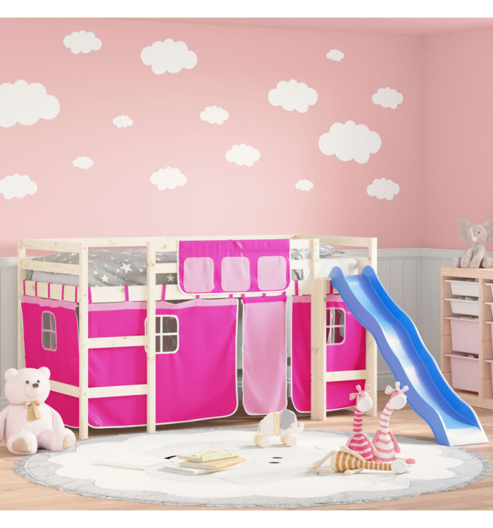 Rideaux pour lit mezzanine rose polyester | Mobilier & Déco