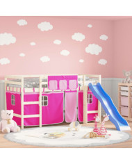 Rideaux pour lit mezzanine rose polyester | Mobilier & Déco