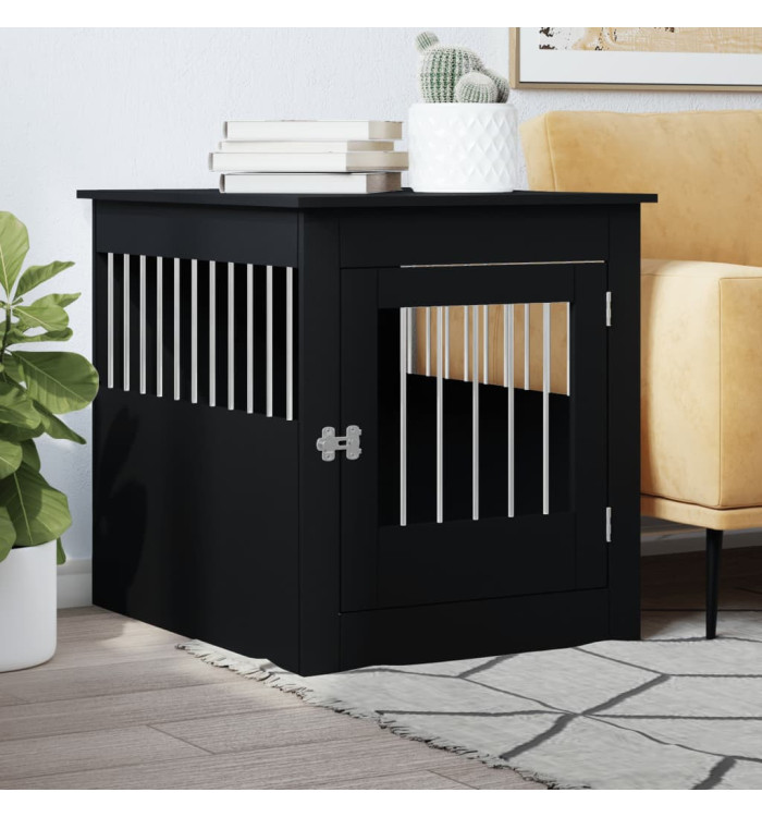 Meuble de cage pour chiens noir 64,5x80x71 cm bois d'ingénierie | Mobilier & Déco