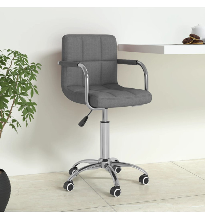 Chaise pivotante de bureau Gris clair Tissu | Mobilier & Déco
