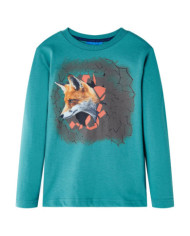 T-shirt pour enfants à manches longues aqua foncé 128 | Mobilier & Déco