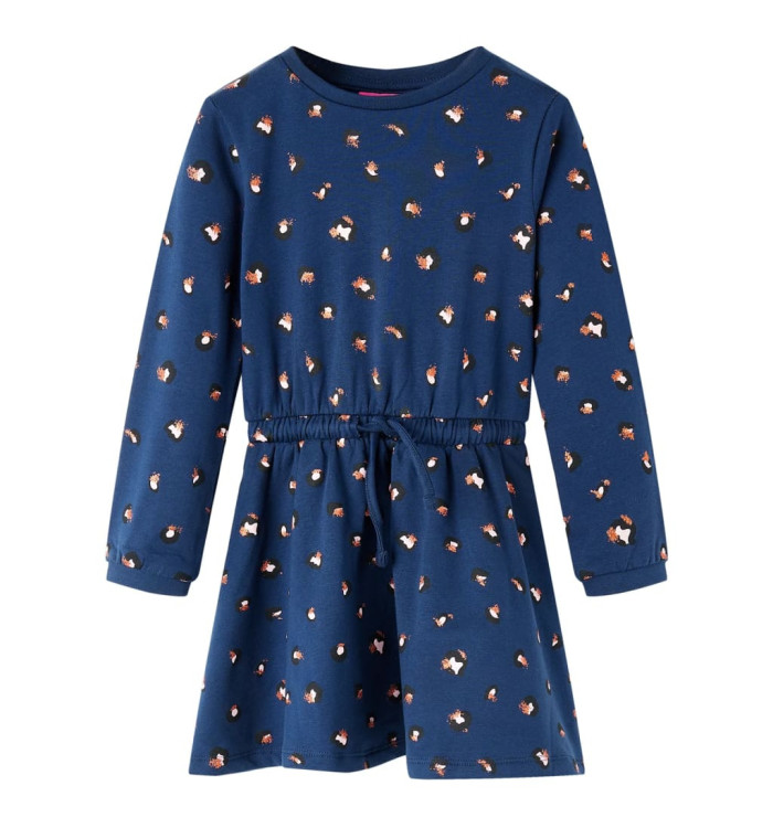 Robe pour enfants à manches longues bleu marine 128 | Mobilier & Déco
