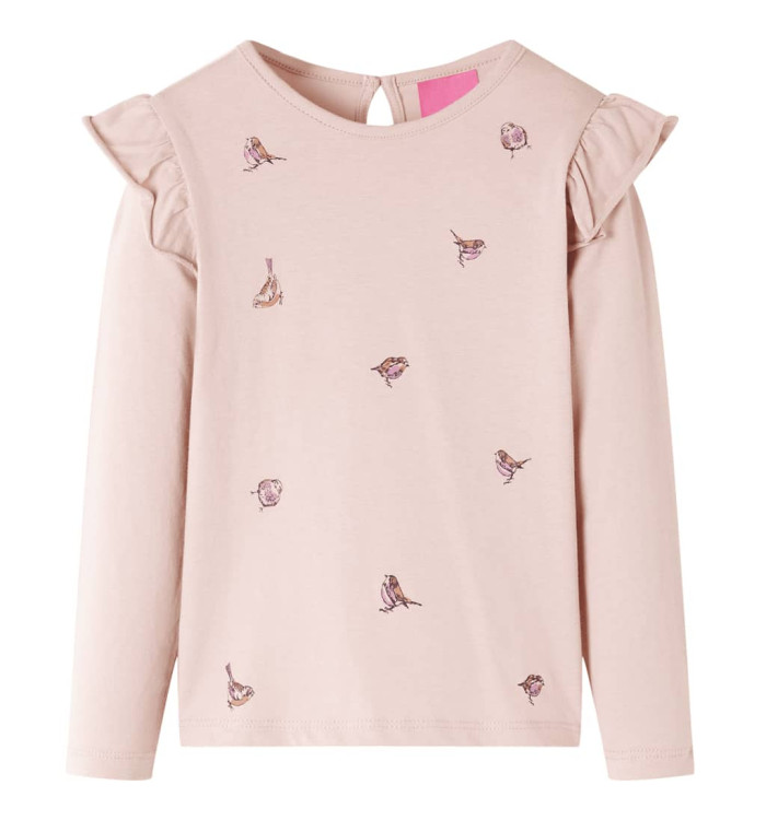 T-shirt pour enfants à manches longues rose 104 | Mobilier & Déco