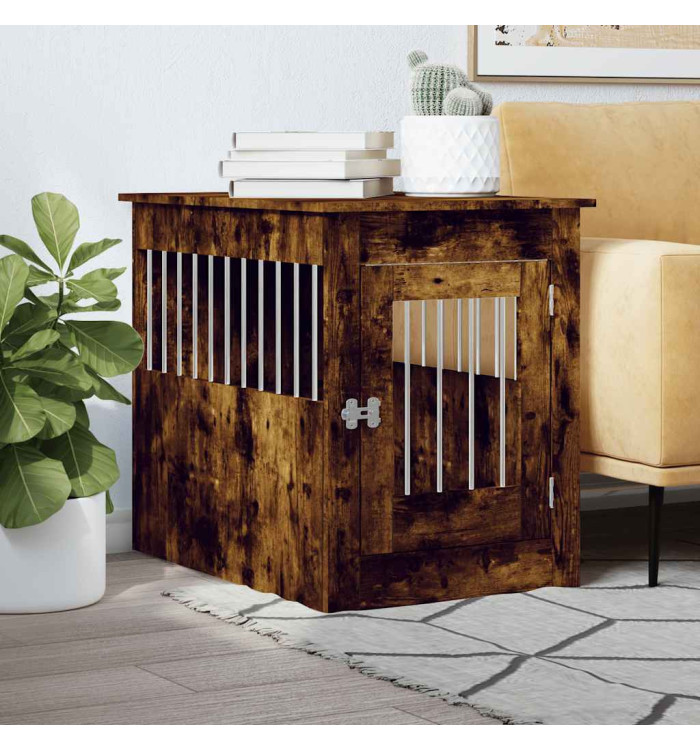 Meuble de cage pour chiens chêne fumé 55x80x68 cm | Mobilier & Déco