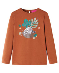 T-shirt enfants à manches longues cognac 116 | Mobilier & Déco