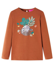 T-shirt enfants à manches longues cognac 140 | Mobilier & Déco