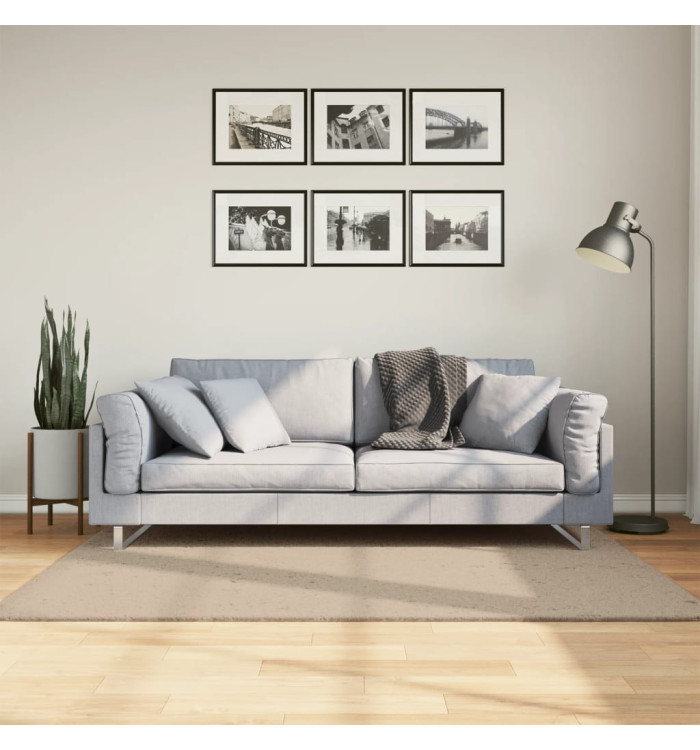 Tapis HUARTE à poils courts doux et lavable sable 120x170 cm | Mobilier & Déco
